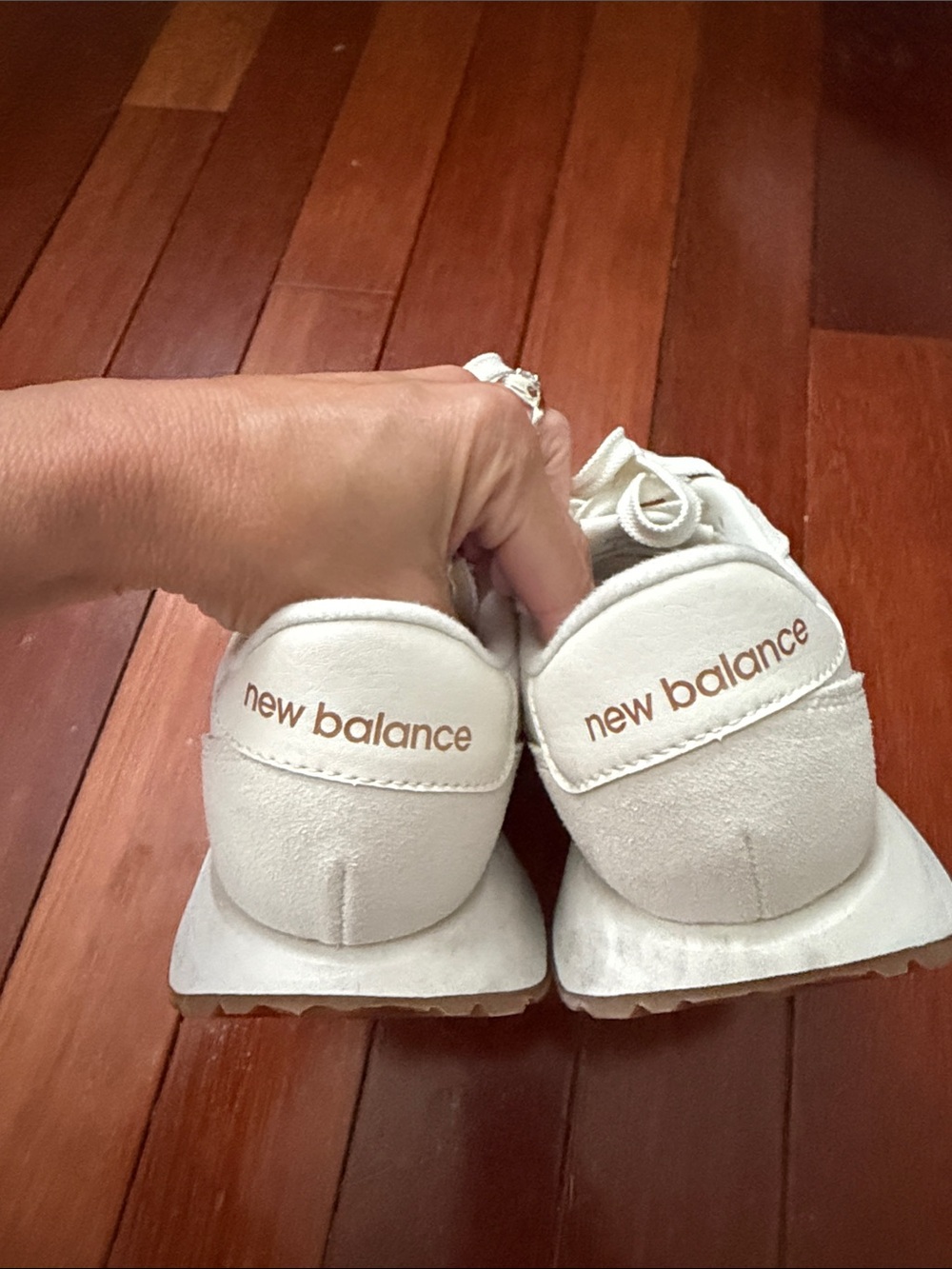 New Balance Women's Cream Sneakers with Leopard Accent - Picture 4 of 12